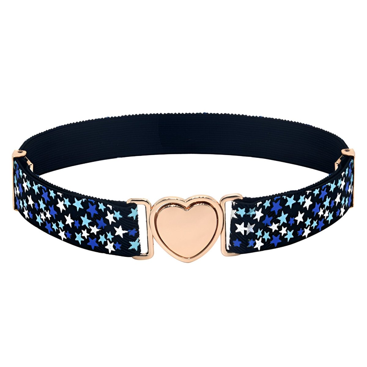 Belt elastic to attache rapide in forme of coeur, for fille, motif étoiles, model Rowani - Zictor