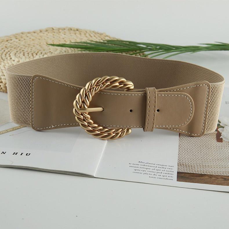 Belt elastic with buckle golden torsadée, model Fisher - Zictor