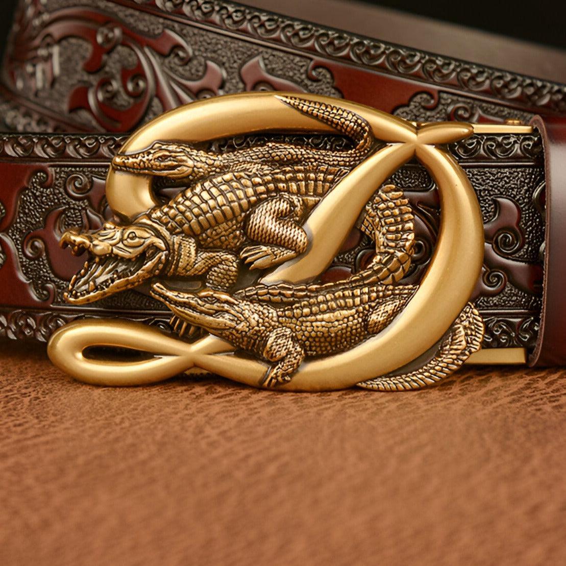 Belt Animal TO Buckle In Forme Of Trois Crocodiles Model Mar by Zictor