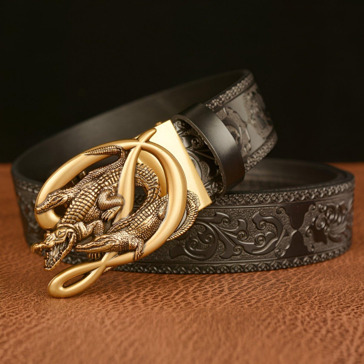 Belt Animal TO Buckle In Forme Of Trois Crocodiles Model Mar by Zictor