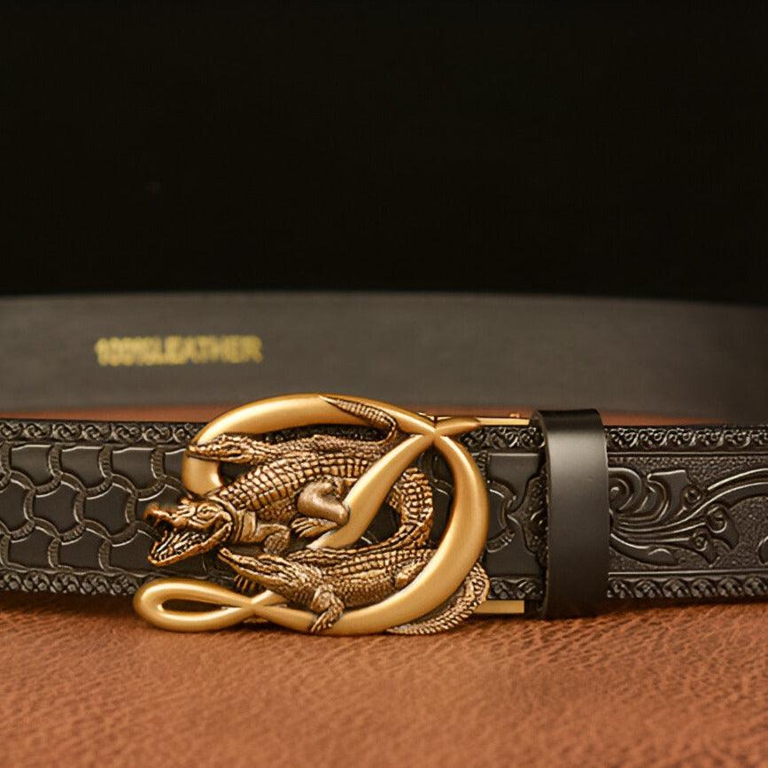 Belt Animal TO Buckle In Forme Of Trois Crocodiles Model Mar by Zictor
