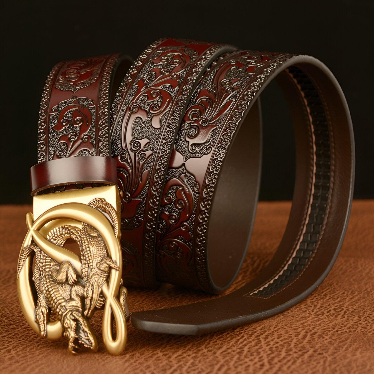 Belt Animal TO Buckle In Forme Of Trois Crocodiles Model Mar by Zictor