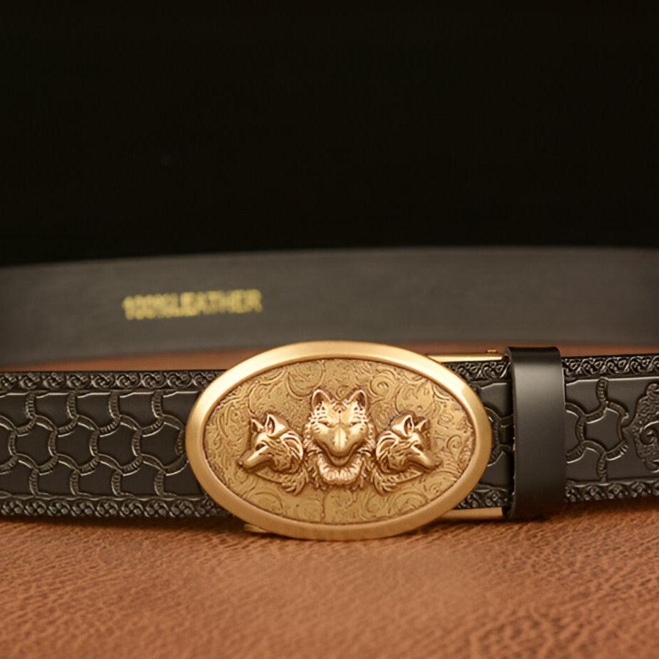 Belt Animal TO Motif 3 Tetes Of Loup Model Bayo by Zictor