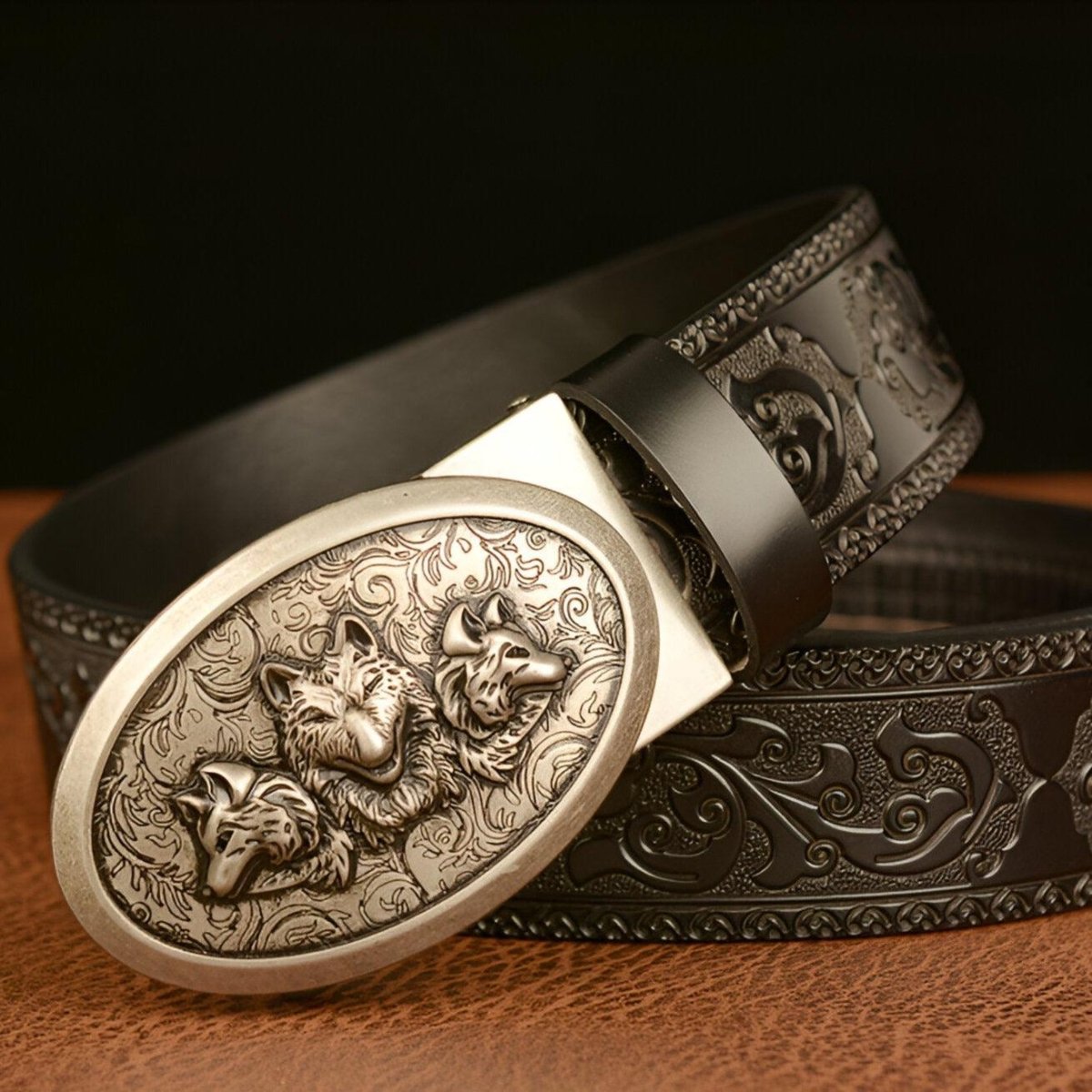 Belt Animal TO Motif 3 Tetes Of Loup Model Bayo by Zictor