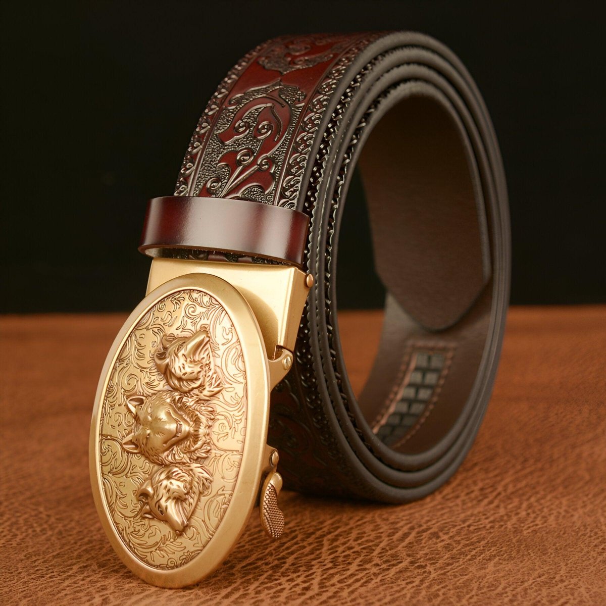 Belt Animal TO Motif 3 Tetes Of Loup Model Bayo by Zictor