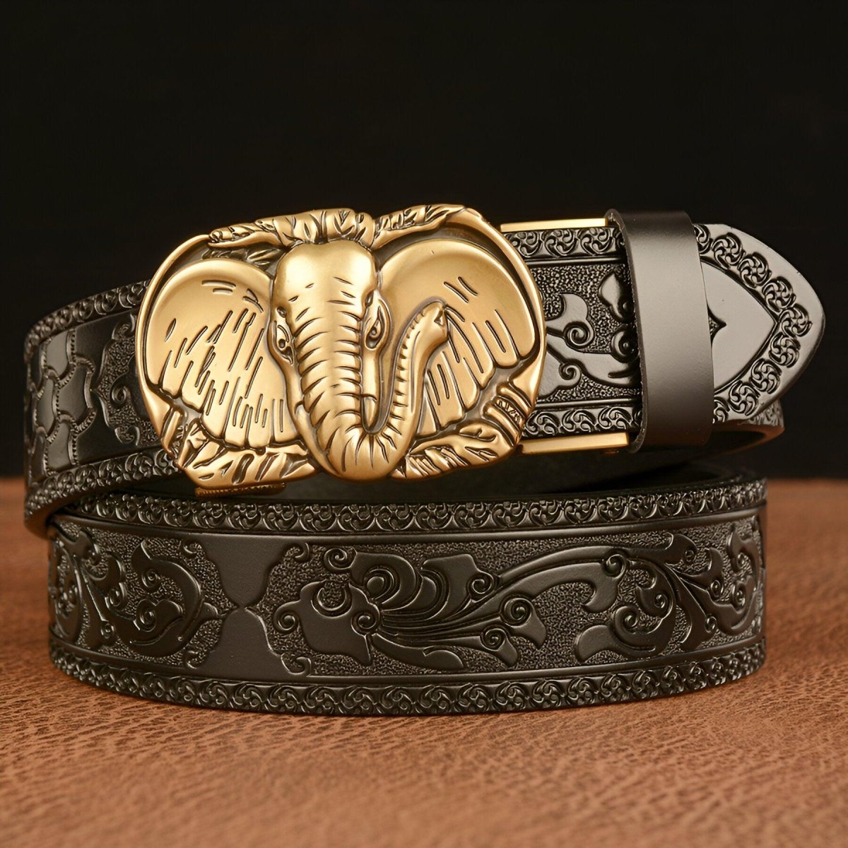 Belt Esprit Animal to motif tête d'éléphant, model RCypress - Zictor