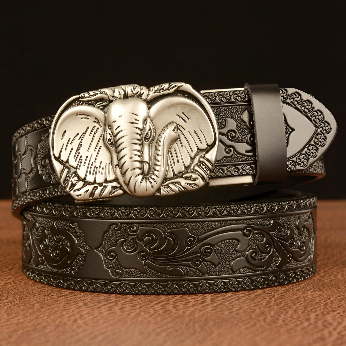 Belt Esprit Animal to motif tête d'éléphant, model RCypress - Zictor