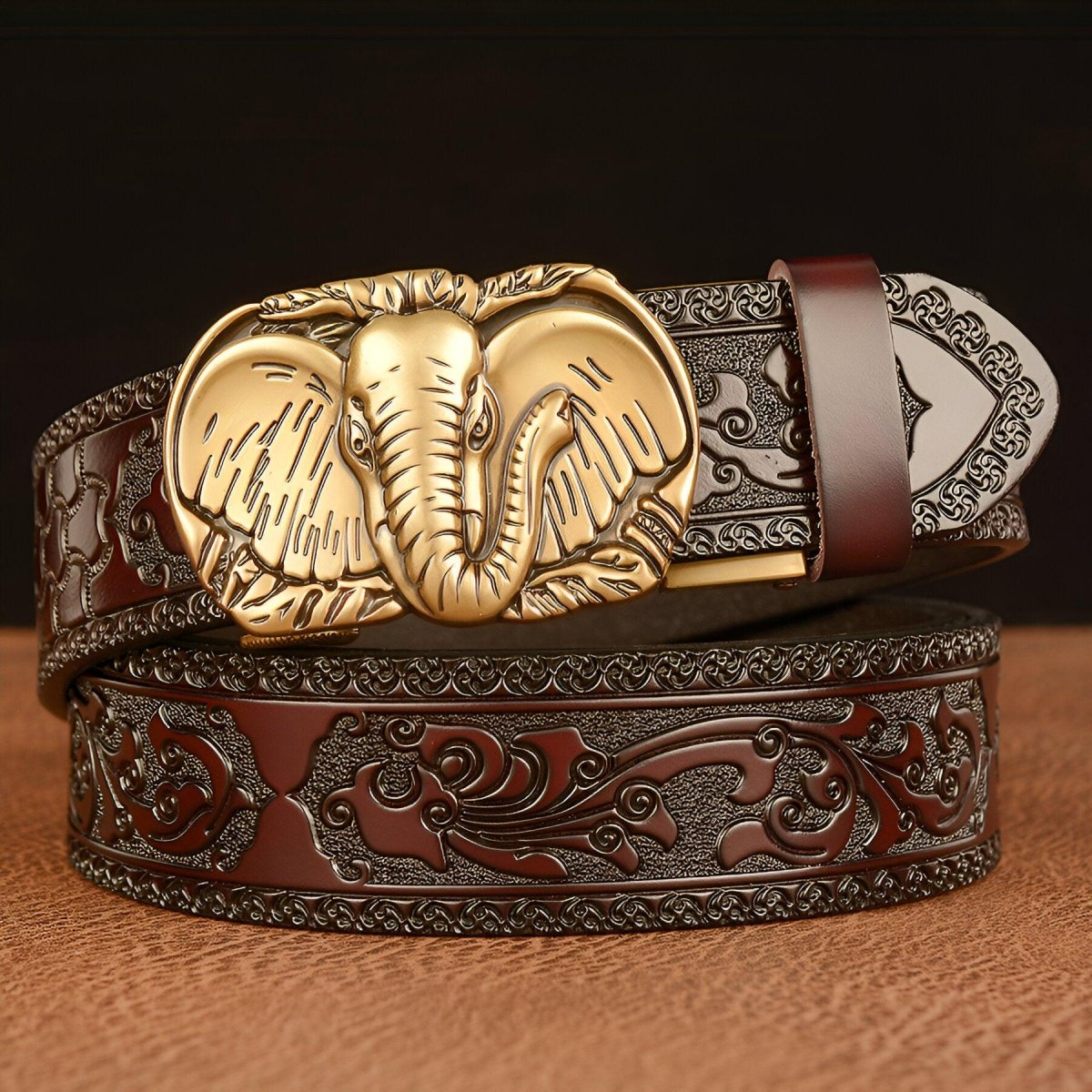 Belt Esprit Animal to motif tête d'éléphant, model RCypress - Zictor