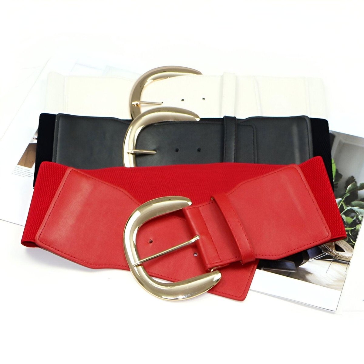 Belt Wide Xxl TO Buckle Golden Imposante Model Paislei by Zictor