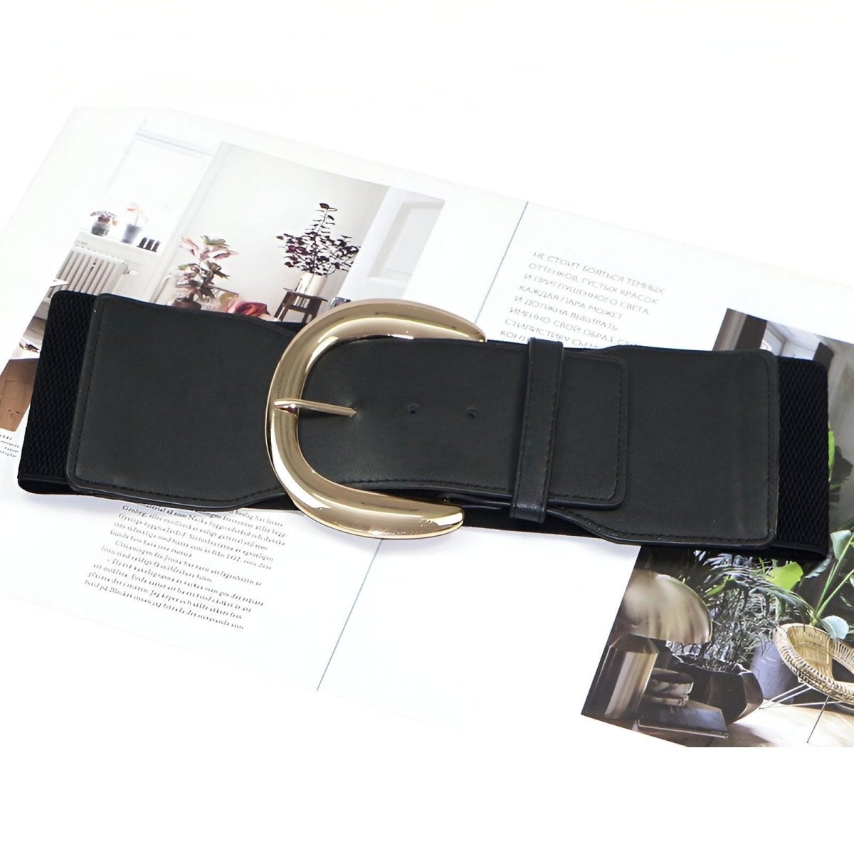 Belt Wide Xxl TO Buckle Golden Imposante Model Paislei by Zictor