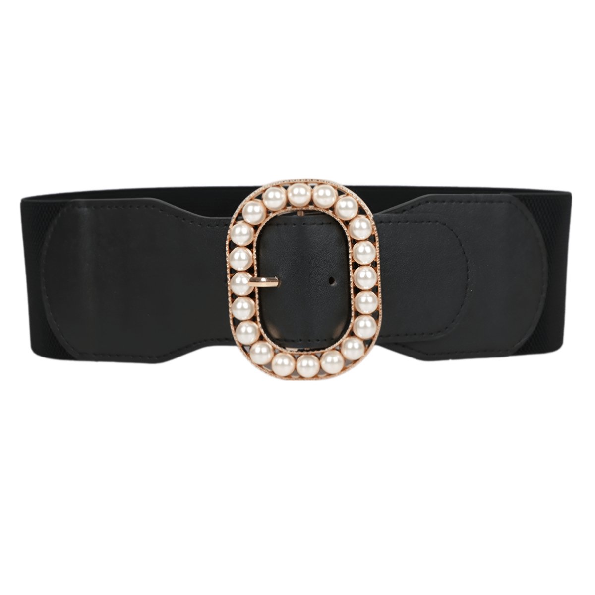 Belt Extra Wide XXL with buckle remplie of perles, model Edmée - Zictor