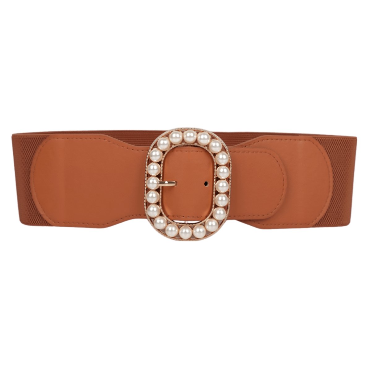 Belt Extra Wide XXL with buckle remplie of perles, model Edmée - Zictor
