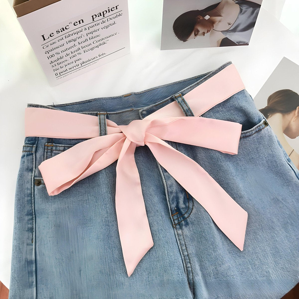 Belt foulard, color unie, model Li - Zictor