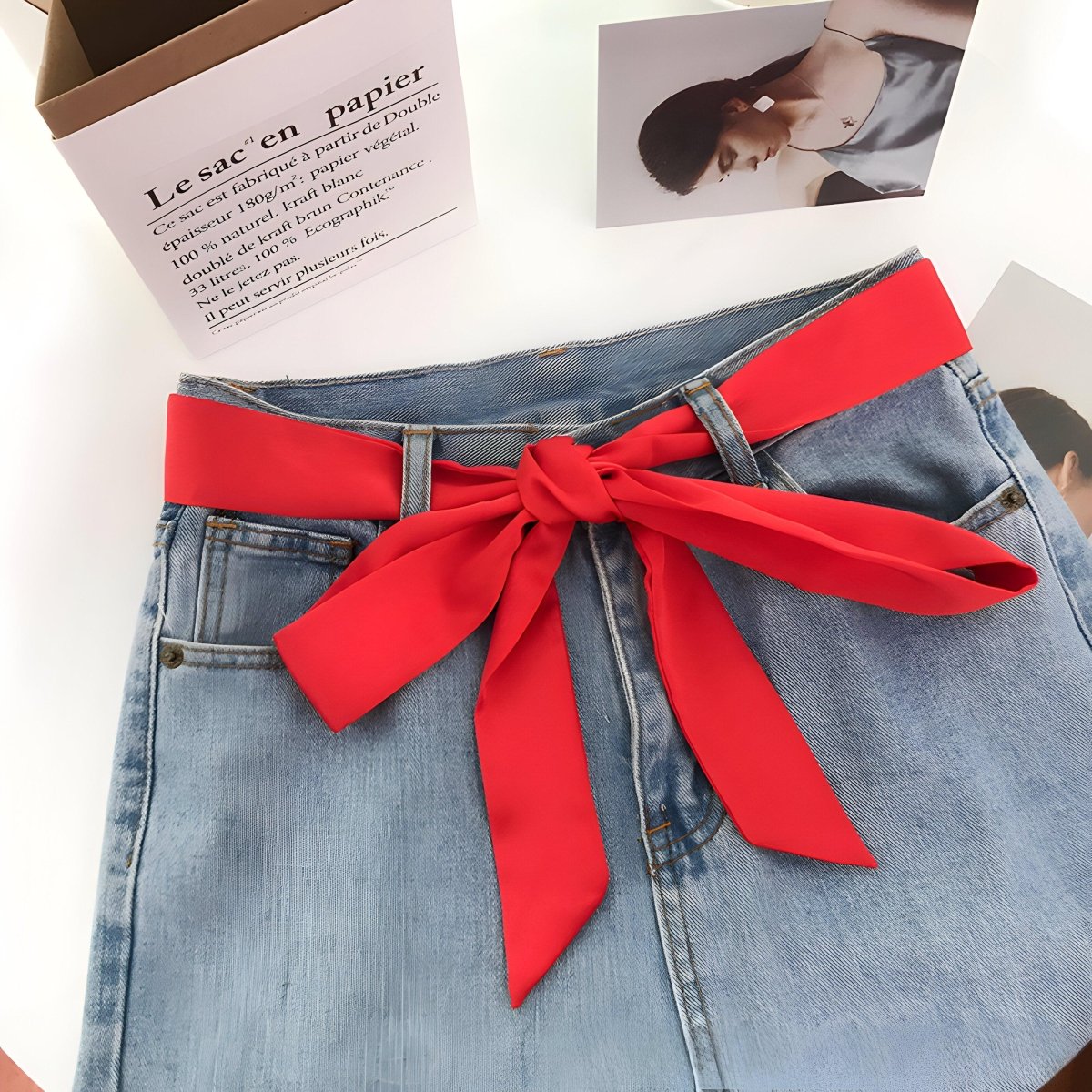Belt foulard, color unie, model Li - Zictor