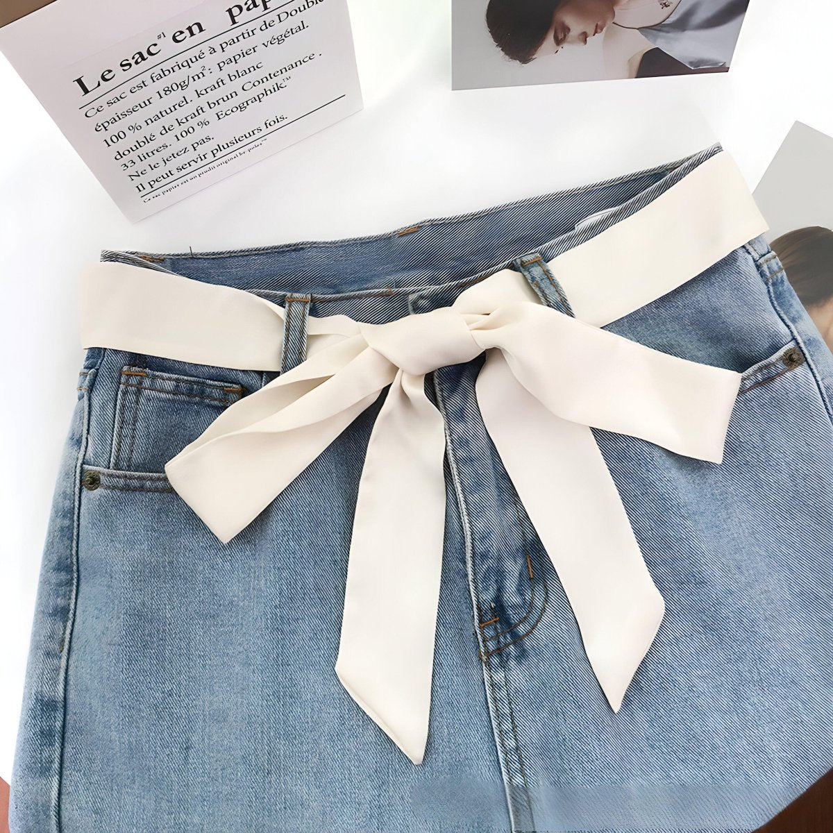 Belt foulard, color unie, model Li - Zictor