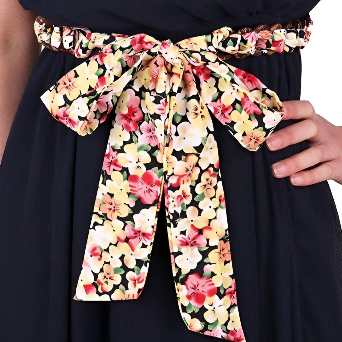 Copie Of Belt Foulard Au Motif Fleuri With Anneaux In Bois Of Noix Of Coco Model Duc by Zictor