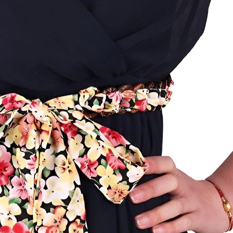 Copie Of Belt Foulard Au Motif Fleuri With Anneaux In Bois Of Noix Of Coco Model Duc by Zictor