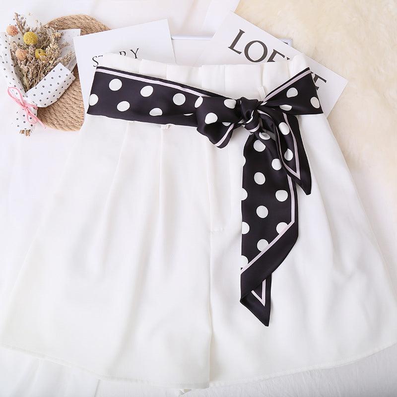 Belt foulard in soie to pois, model Ridley - Zictor