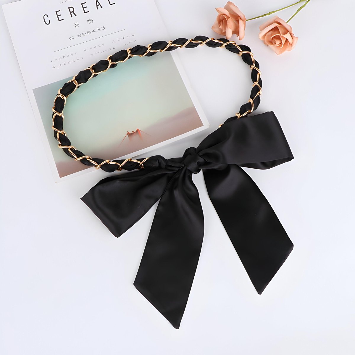 Belt foulard, in soie, unie, model Dallas - Zictor