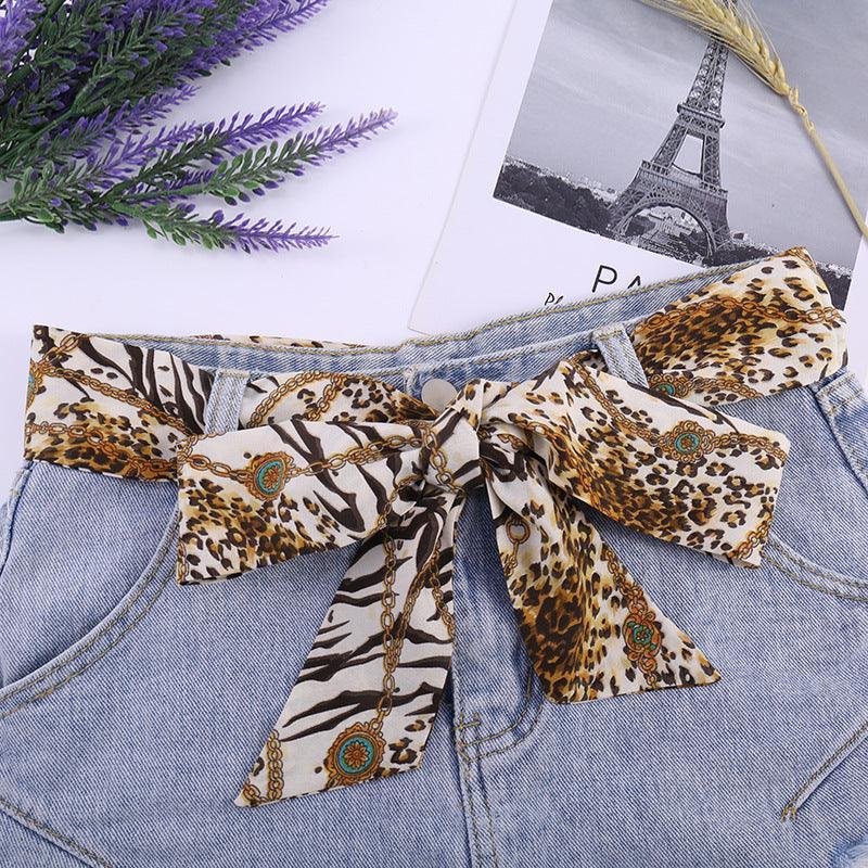 Belt foulard in soie with motif chaînes, model Codi - Zictor