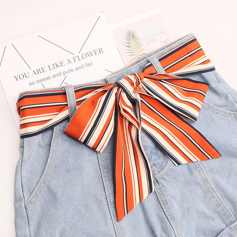 Belt In Soie With Motif TO Rayures Model Lumi by Zictor