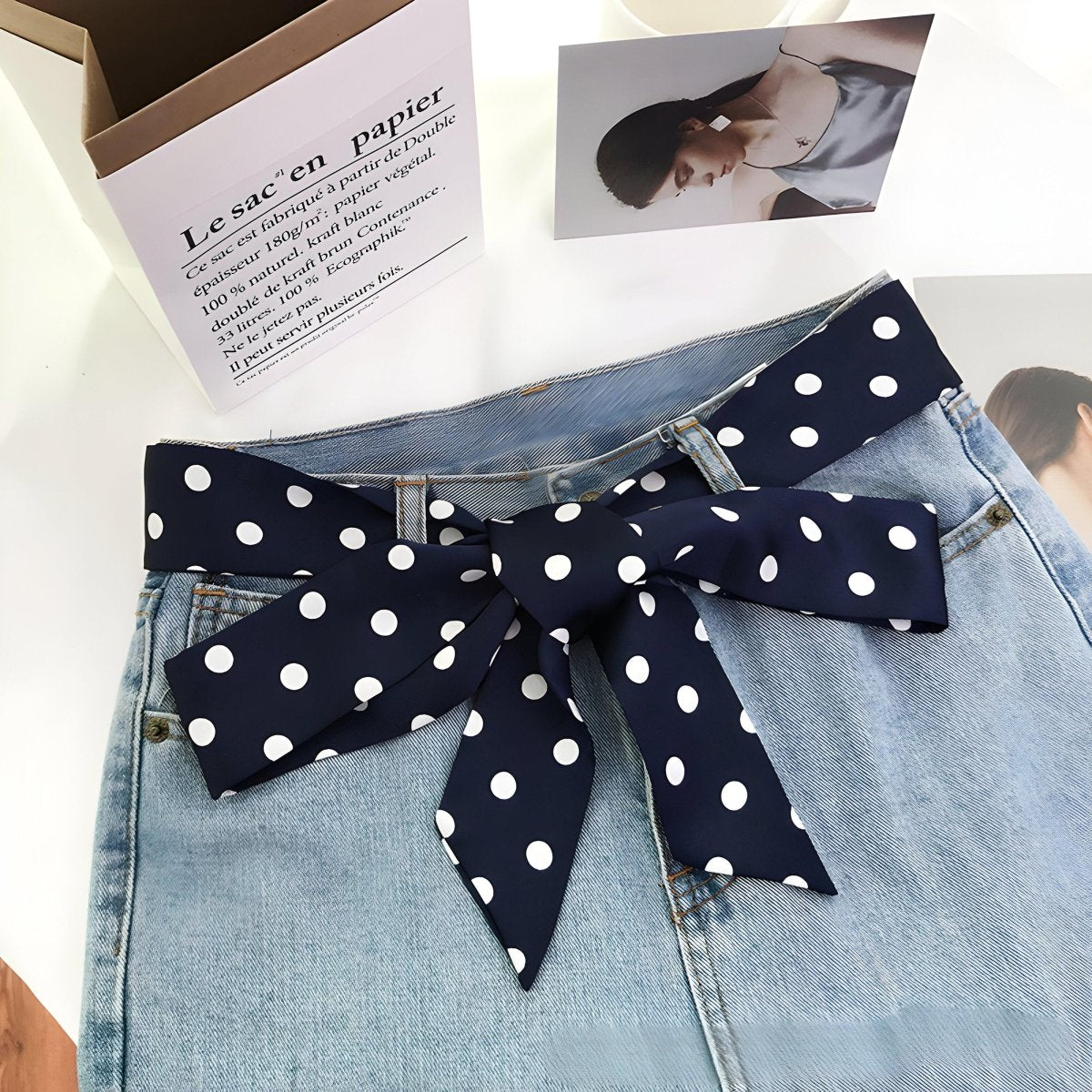 Belt foulard, to pois, model Emerey - Zictor