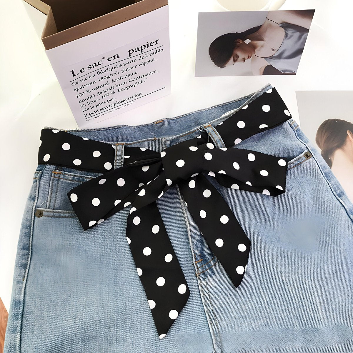 Belt foulard, to pois, model Emerey - Zictor