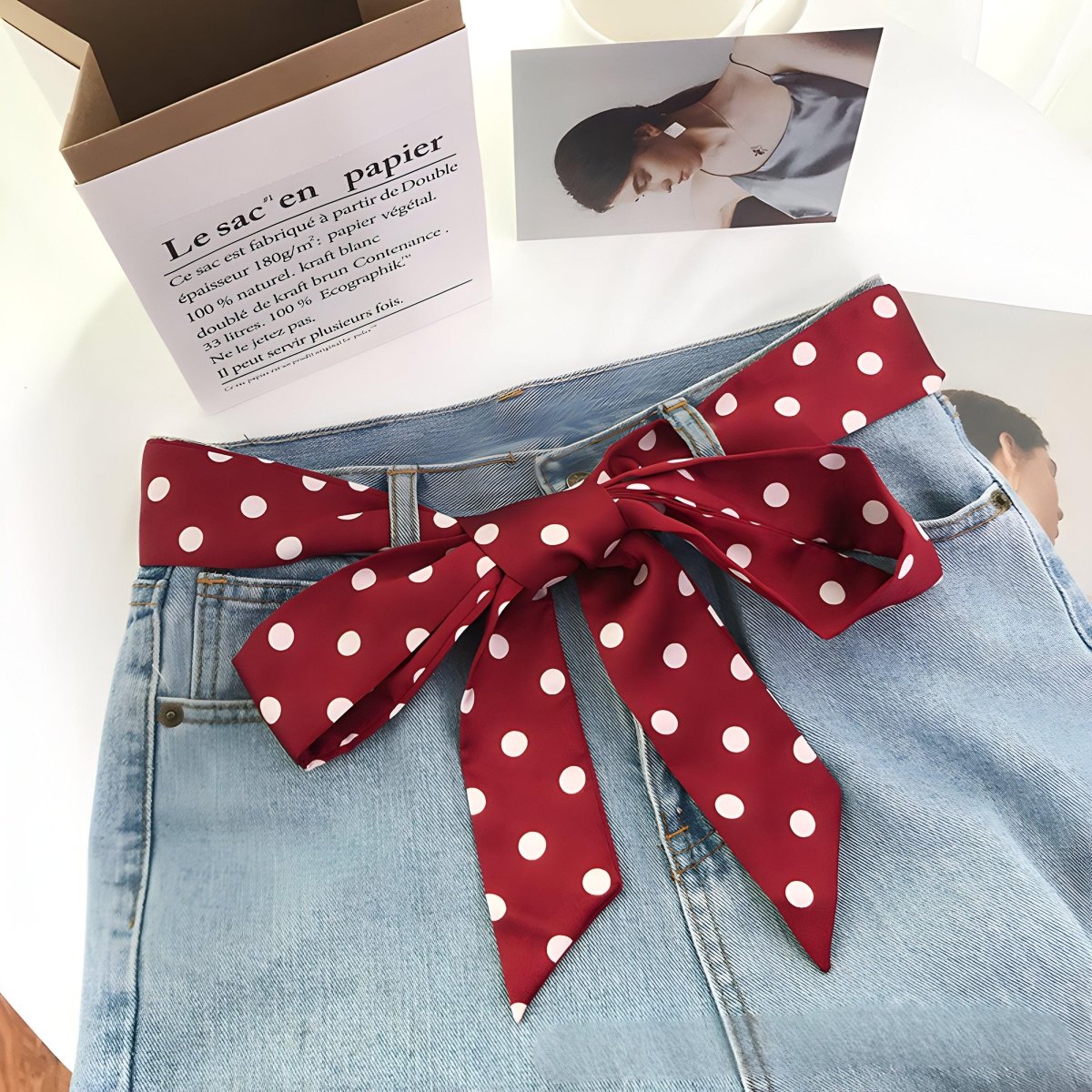 Belt foulard, to pois, model Emerey - Zictor