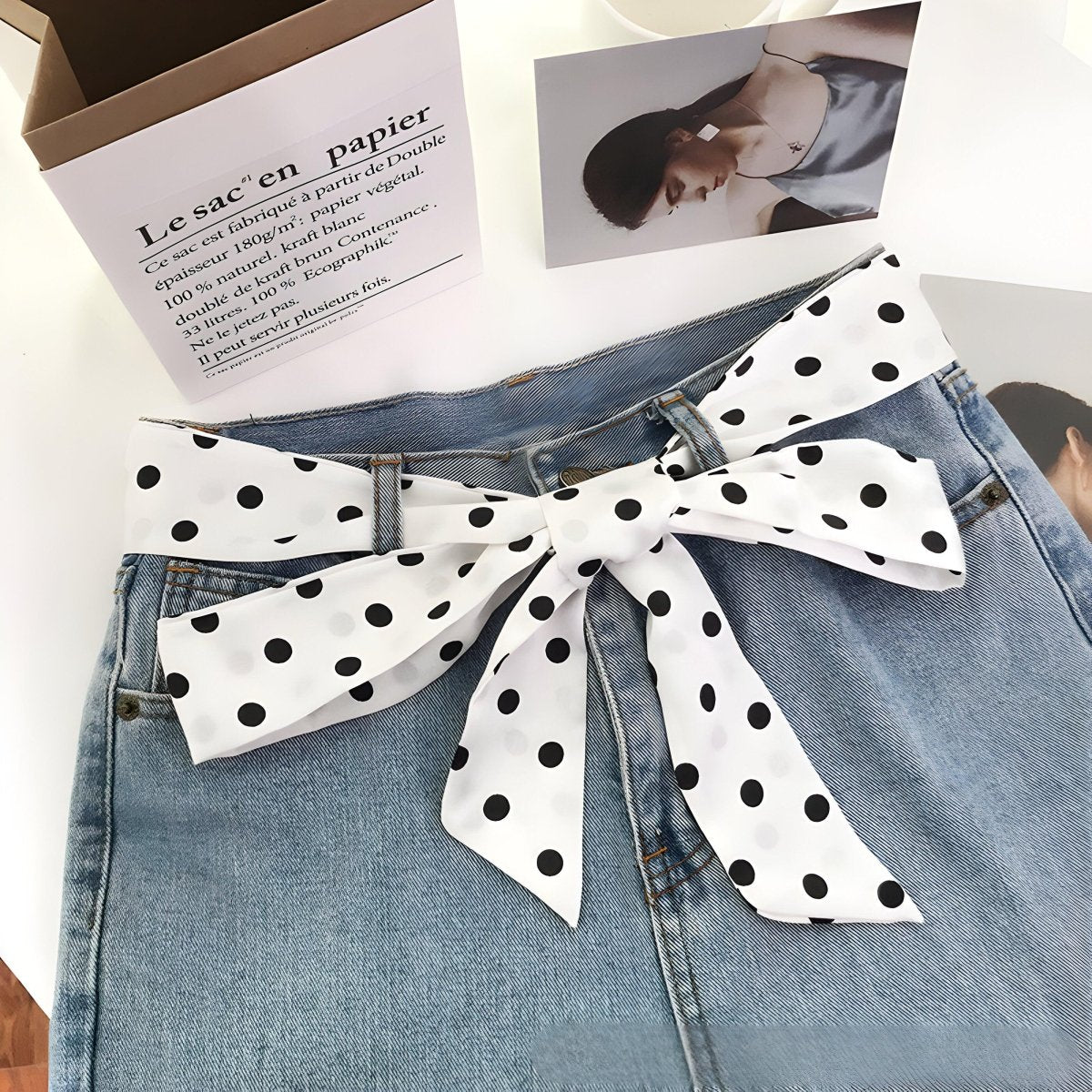 Belt foulard, to pois, model Emerey - Zictor