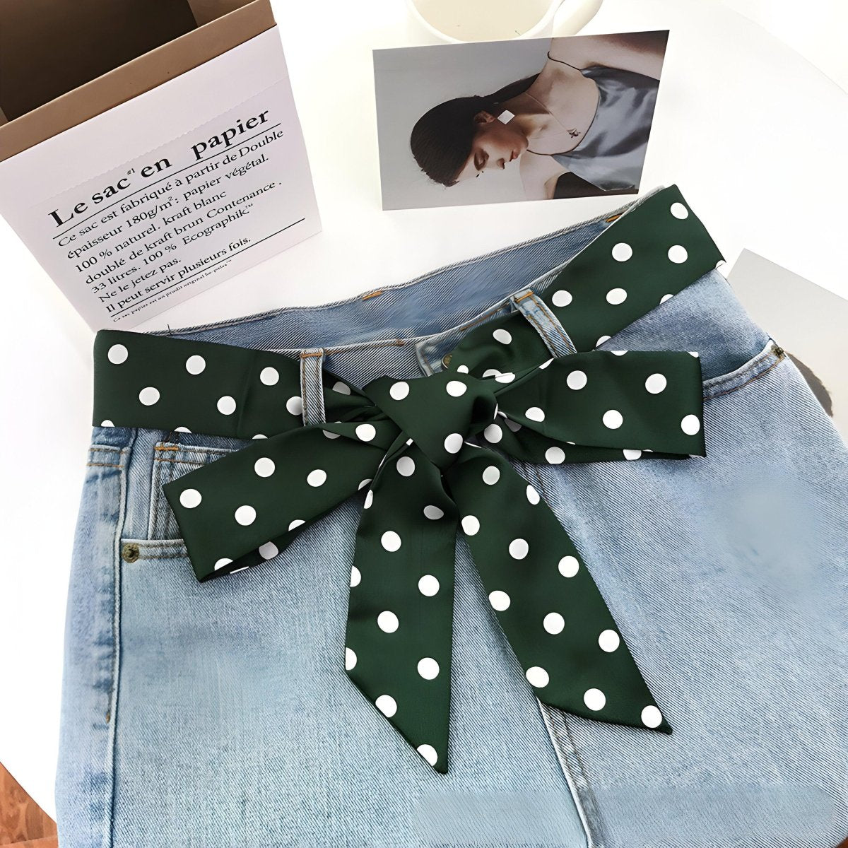 Belt foulard, to pois, model Emerey - Zictor