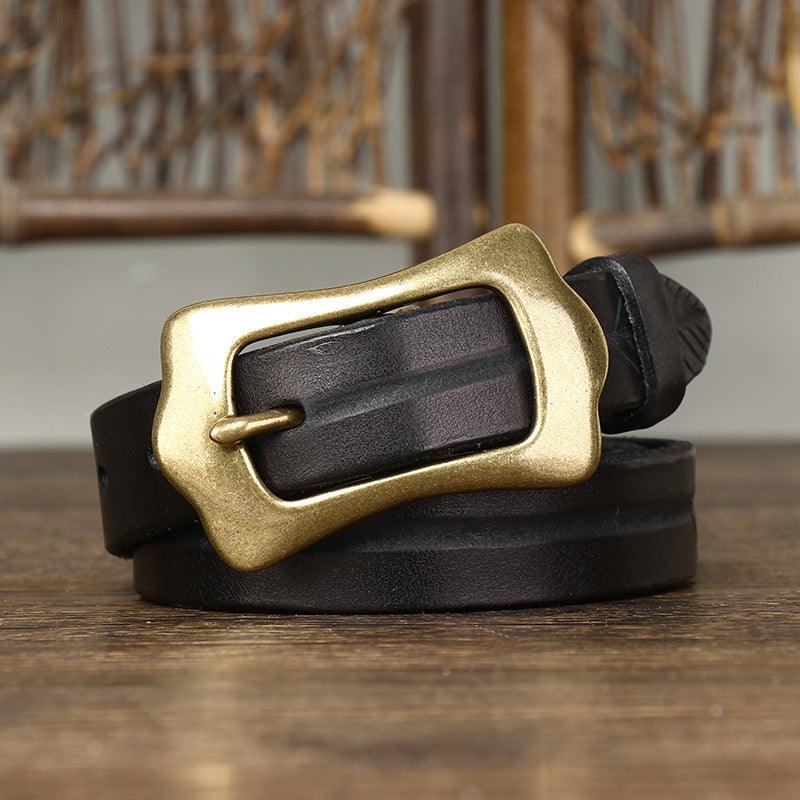 Belt in leather au motif plume, for women, model Gale - Zictor