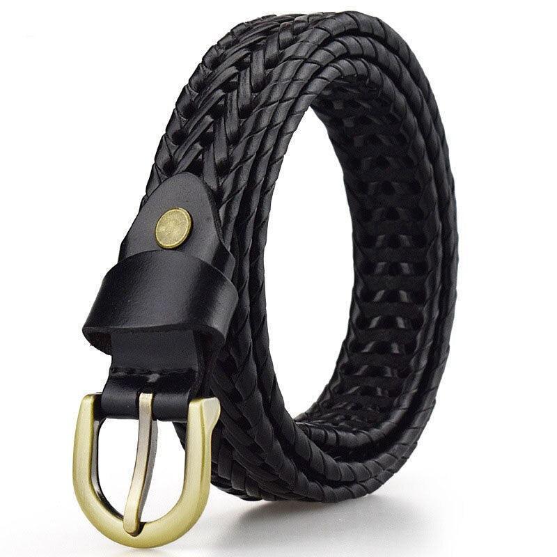 Belt in leather braid, model Adi - Zictor