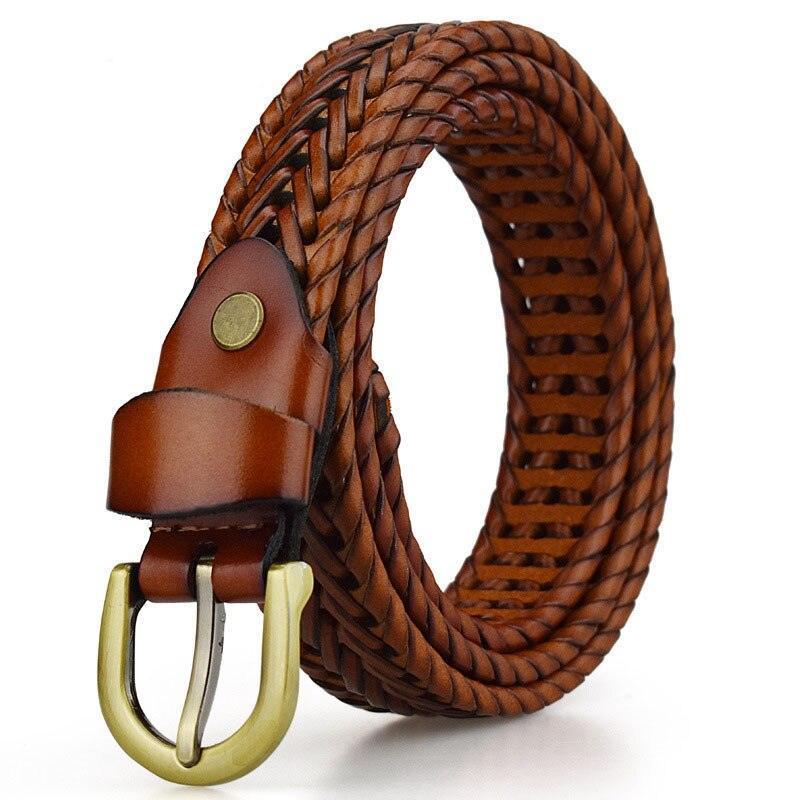 Belt in leather braid, model Adi - Zictor