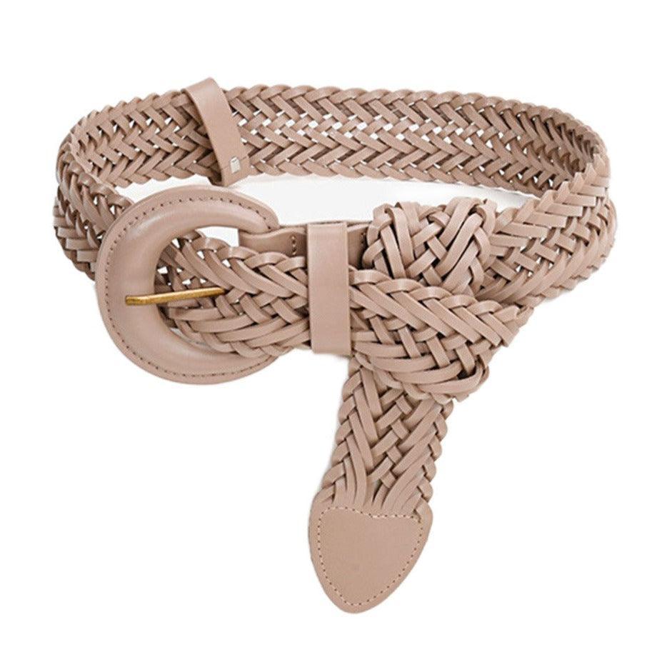 Belt in leather braided, model Jamiei - Zictor