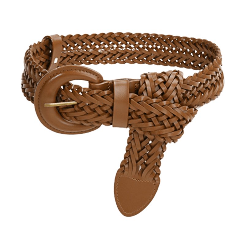 Belt in leather braided, model Jamiei - Zictor
