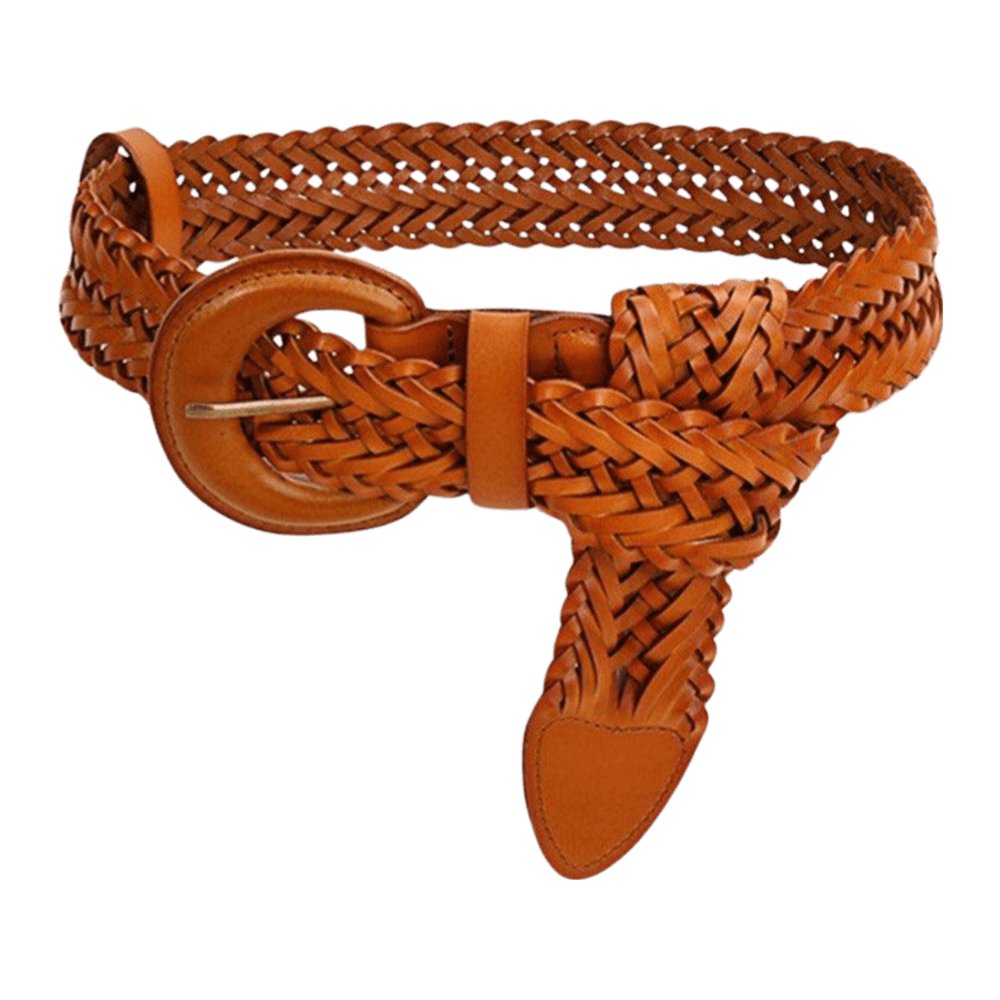 Belt in leather braided, model Jamiei - Zictor