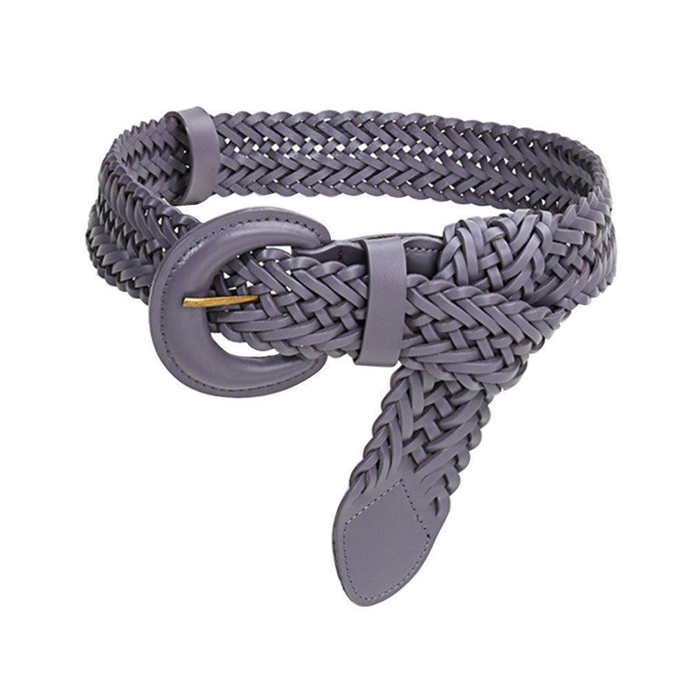Belt in leather braided, model Jamiei - Zictor