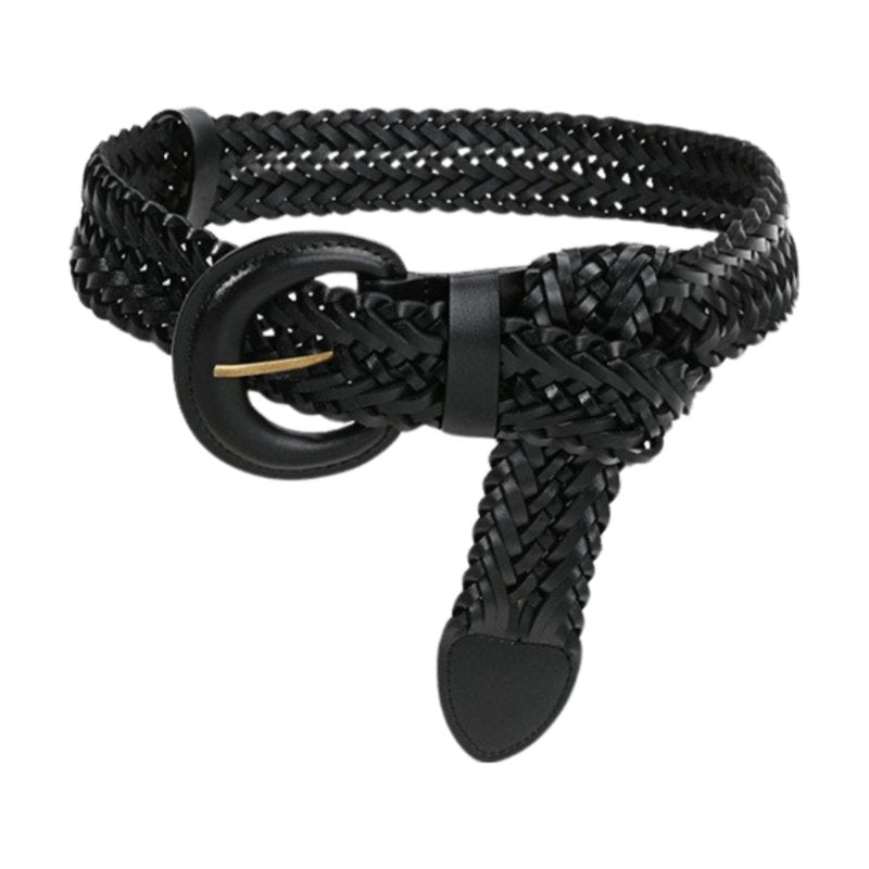 Belt in leather braided, model Jamiei - Zictor