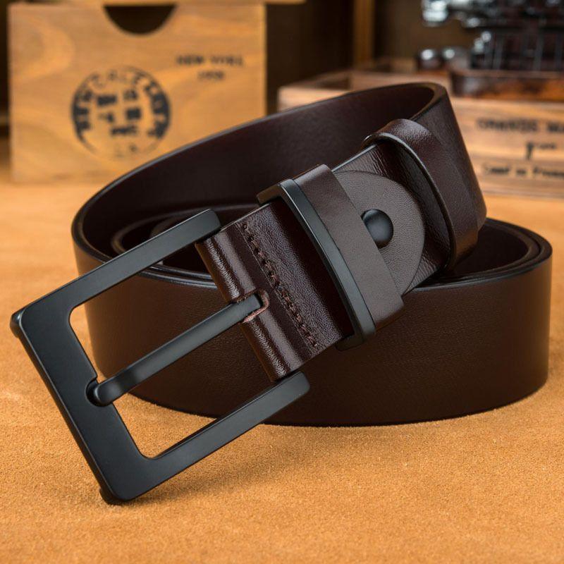 Belt Leather Buckle Black For Men Model Franki by Zictor