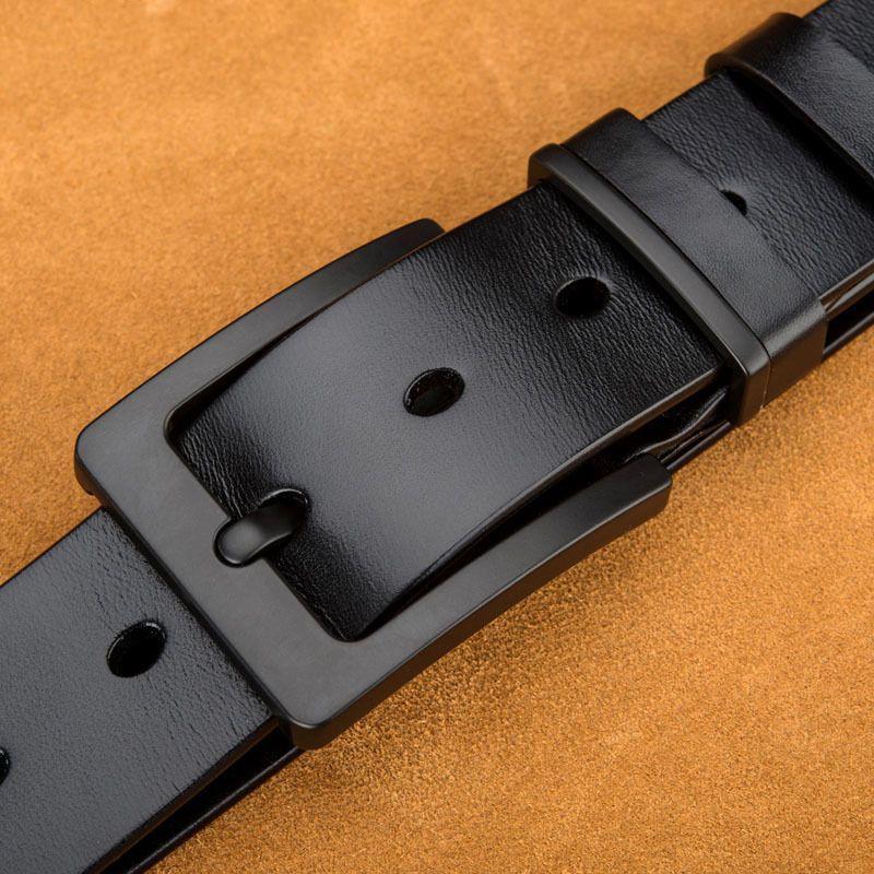 Belt Leather Buckle Black For Men Model Franki by Zictor
