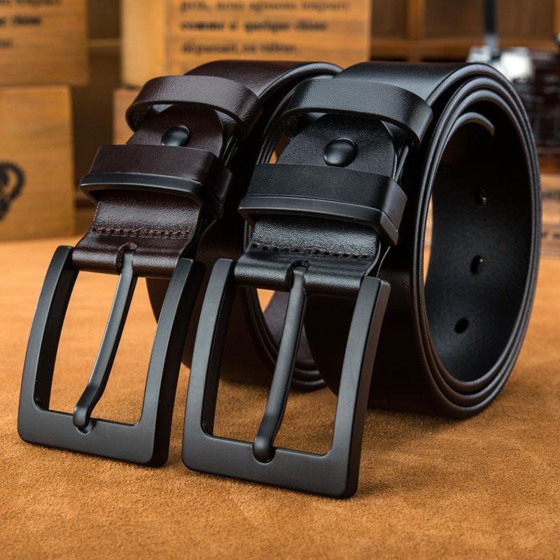 Belt Leather Buckle Black For Men Model Franki by Zictor