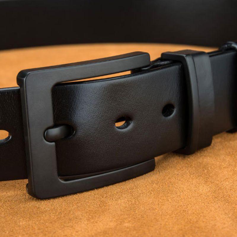 Belt Leather Buckle Black For Men Model Franki by Zictor