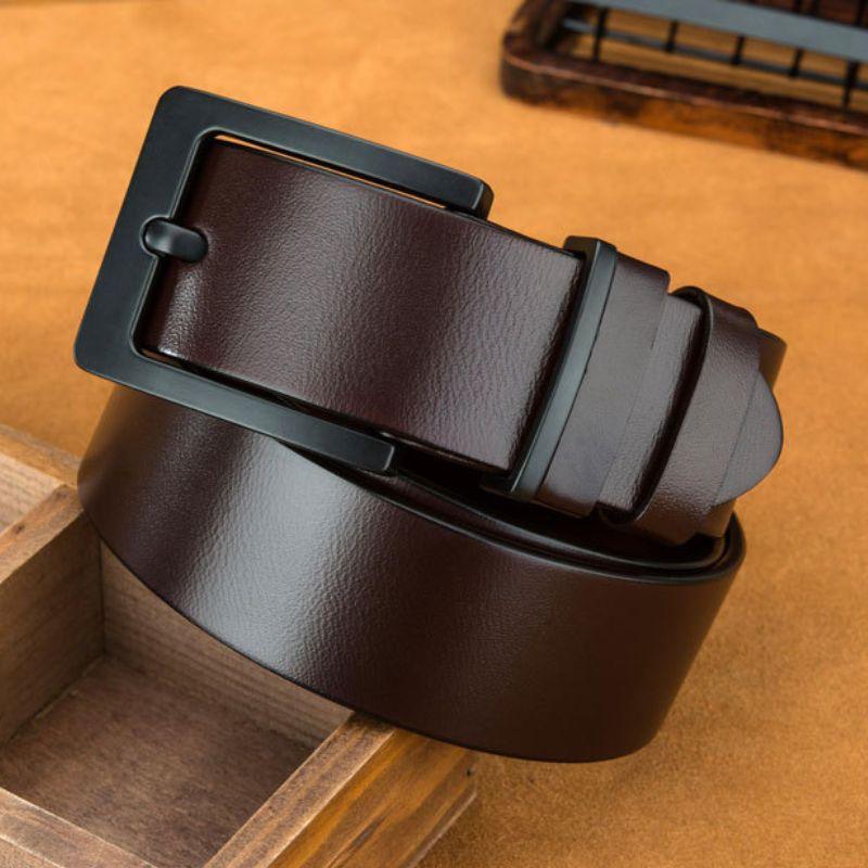 Belt Leather Buckle Black For Men Model Franki by Zictor