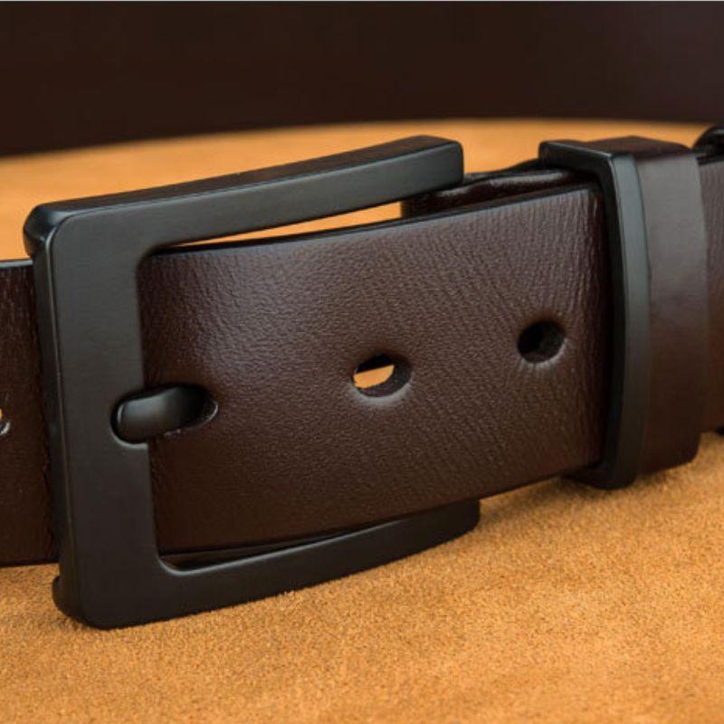 Belt Leather Buckle Black For Men Model Franki by Zictor
