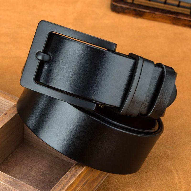 Belt Leather Buckle Black For Men Model Franki by Zictor