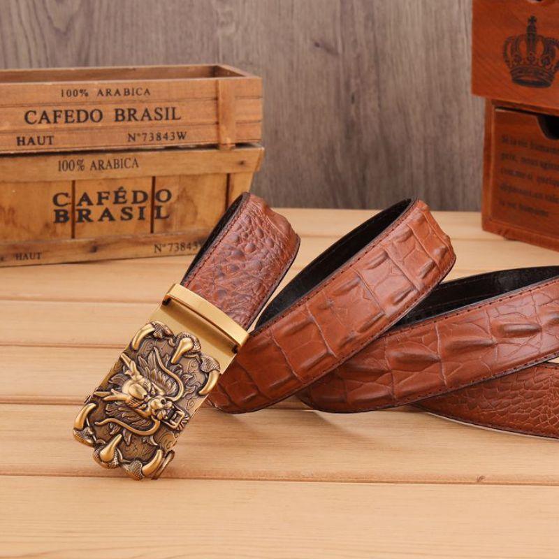 Belt Veritable Buckle Golden Dragon For Men Model Berkeleie by Zictor