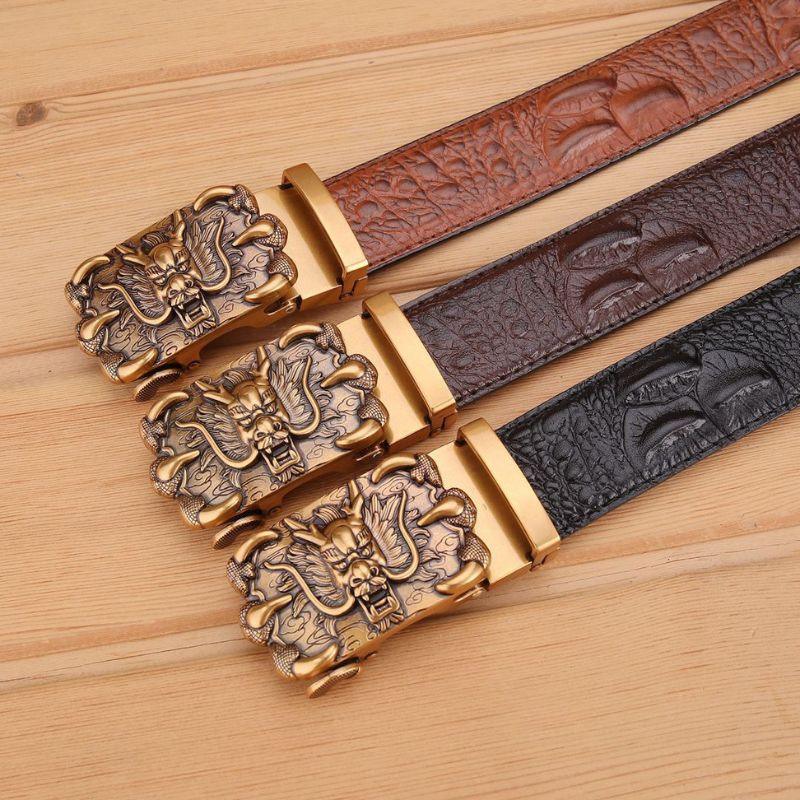 Belt Veritable Buckle Golden Dragon For Men Model Berkeleie by Zictor