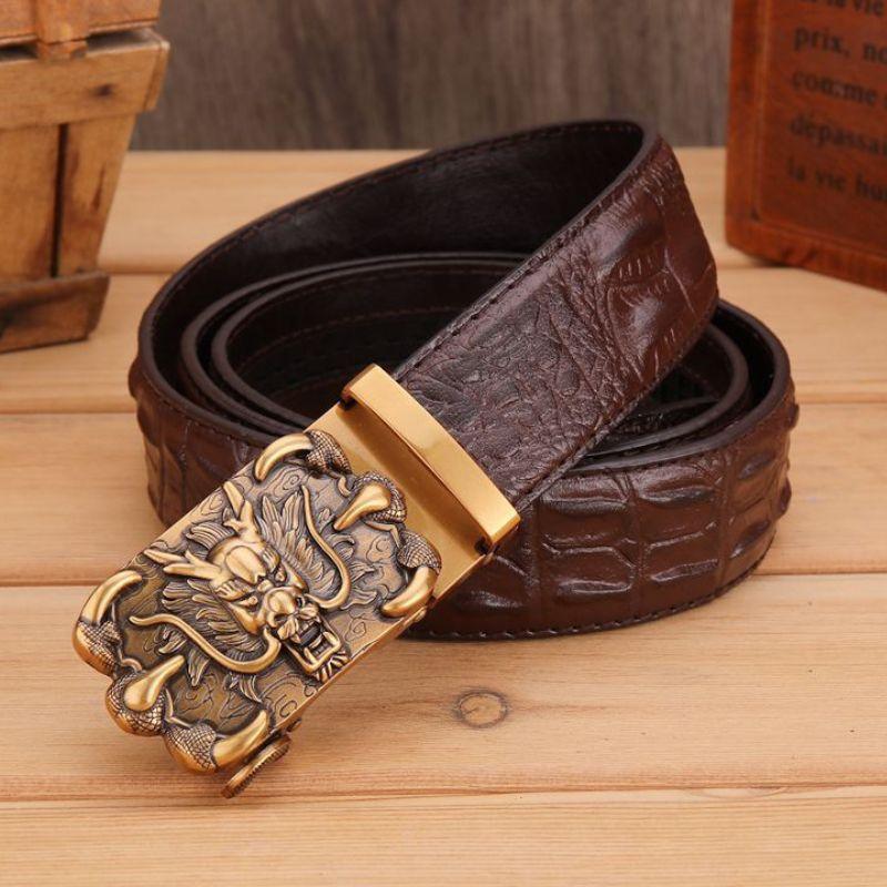 Belt Veritable Buckle Golden Dragon For Men Model Berkeleie by Zictor