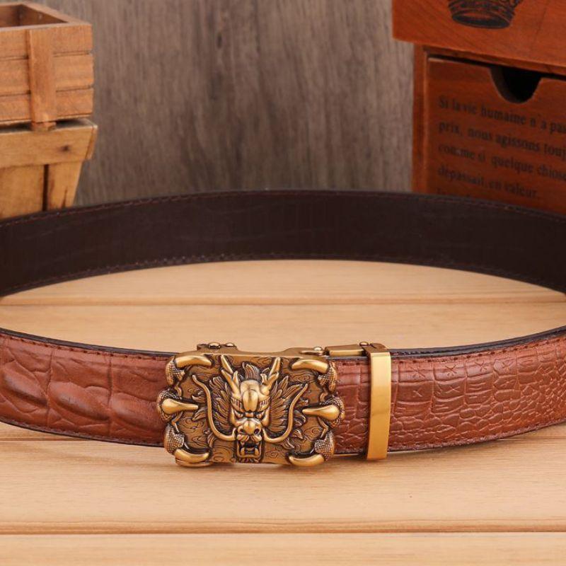 Belt Veritable Buckle Golden Dragon For Men Model Berkeleie by Zictor