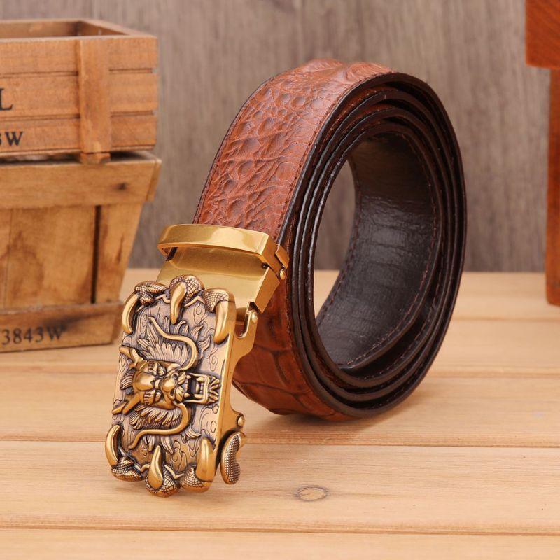 Belt Veritable Buckle Golden Dragon For Men Model Berkeleie by Zictor
